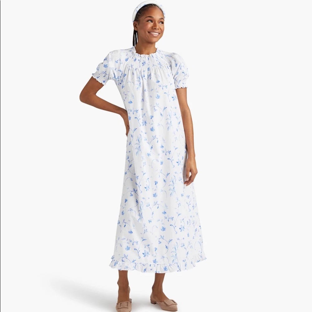 NWT Caroline Nap Dress in Blue Botanical - Hill House Home